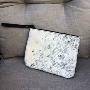 Cow Print Black and White Clutch